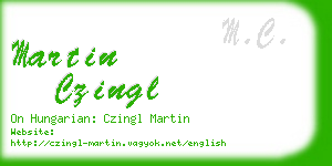 martin czingl business card